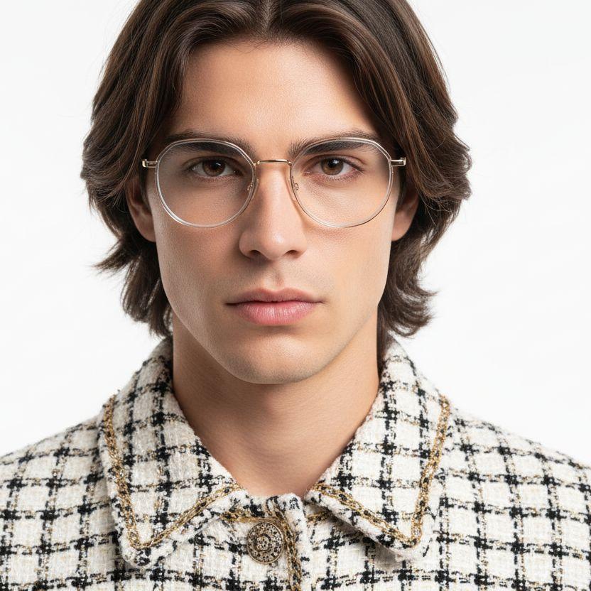 BS0406-0059_Pink_Geometric_Metal_Glasses_model