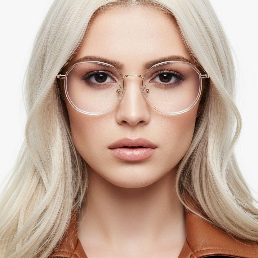 BS0406-0059_Pink_Geometric_Metal_Glasses_model