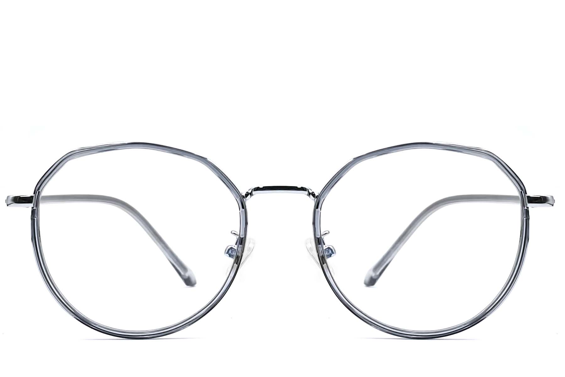 BS0406-0061_Grey_Geometric_Metal_Glasses_front