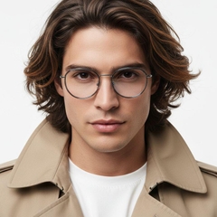 Gafas geométricas de metal gris #BS0406-0061