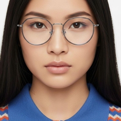 Gafas geométricas de metal gris #BS0406-0061