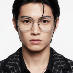 Rectangular Grey Metal Glasses #BS0406-0063