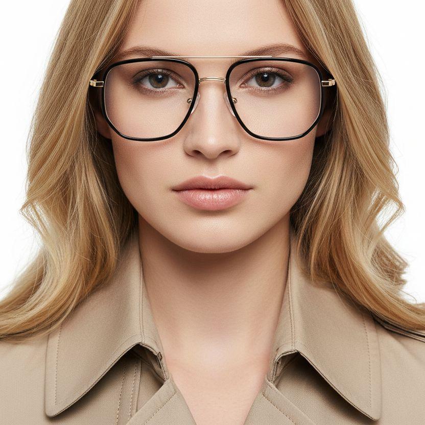 Aviator Golden Metal Glasses #BS0406-0066