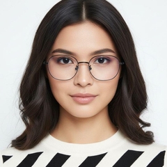 Ovale zwarte metalen bril #BS0406-0074