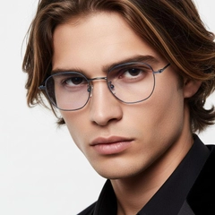 Oval Blue Metal Glasses #BS0406-0078