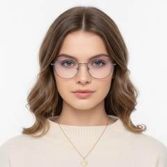 Oval Blue Metal Glasses #BS0406-0078