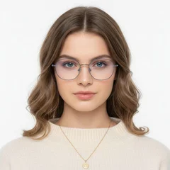 Oval Blue Metal Glasses #BS0406-0078
