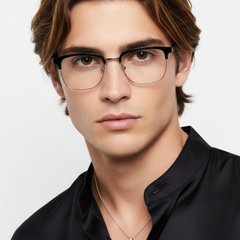 Gafas TR90 plateadas semi al aire #BS0406-0079