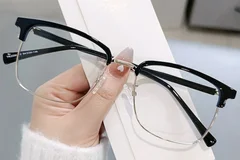 BS0406-0080_Golden_Semi-rimless_TR90_Glasses_front