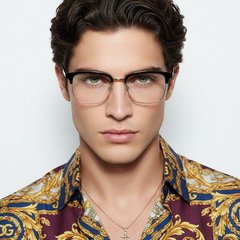 Lunettes TR90 dorées semi-cerclées #BS0406-0080