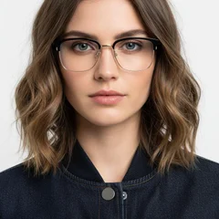 BS0406-0080_Golden_Semi-rimless_TR90_Glasses_model