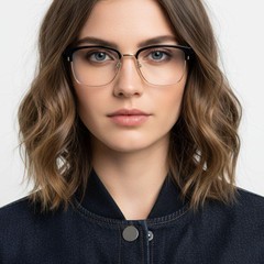 BS0406-0080_Golden_Semi-rimless_TR90_Glasses_model