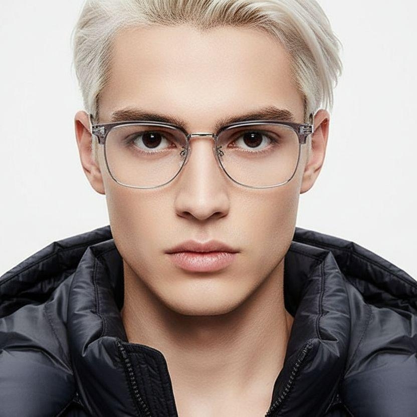 Semi-rimless Grey TR90 Glasses #BS0406-0087