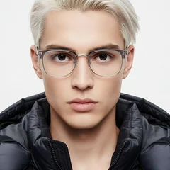 Semi-rimless Grey TR90 Glasses #BS0406-0087