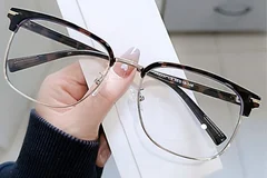 BS0406-0088_Tortoiseshell_Semi-rimless_TR90_Glasses_front
