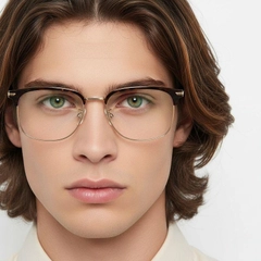 Semi-rimless Tortoiseshell TR90 Glasses #BS0406-0088