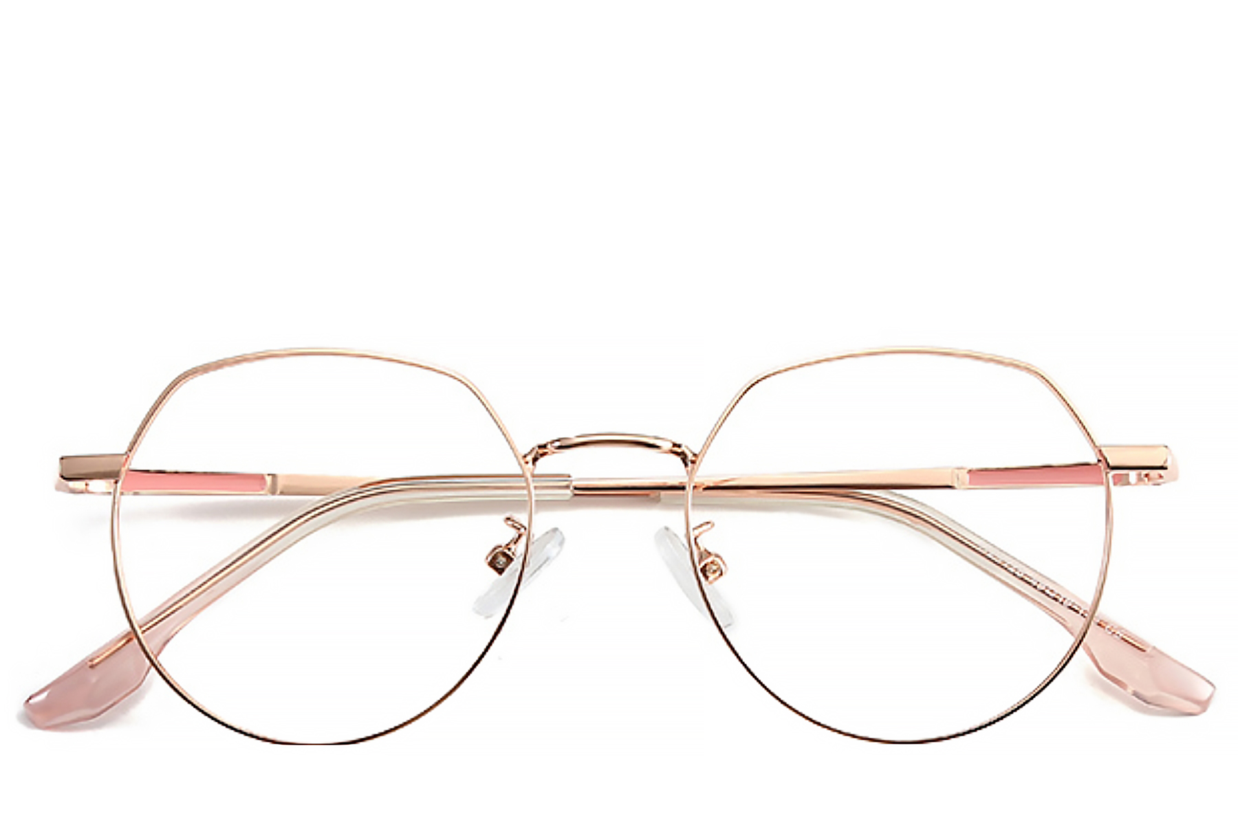 BS0406-0091_Pink_Geometric_Metal_Glasses_front