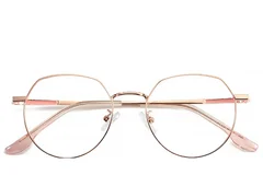BS0406-0091_Pink_Geometric_Metal_Glasses_front