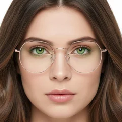 BS0406-0091_Pink_Geometric_Metal_Glasses_model