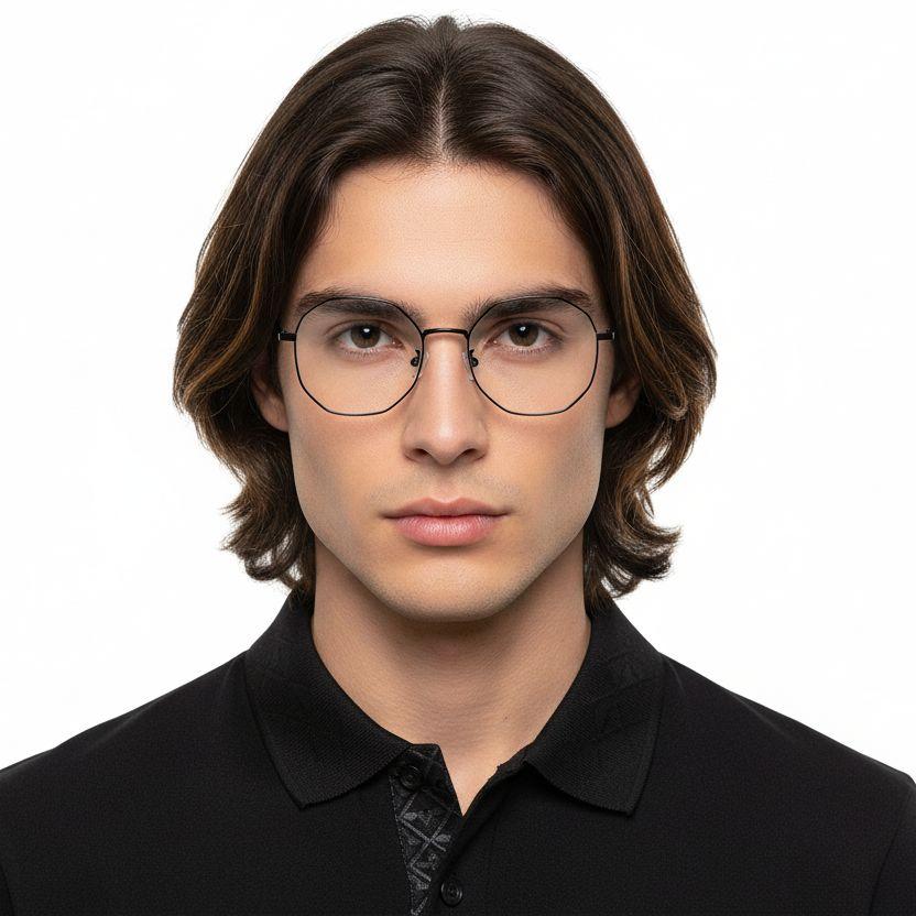 Gafas geométricas de metal negro #BS0406-0100