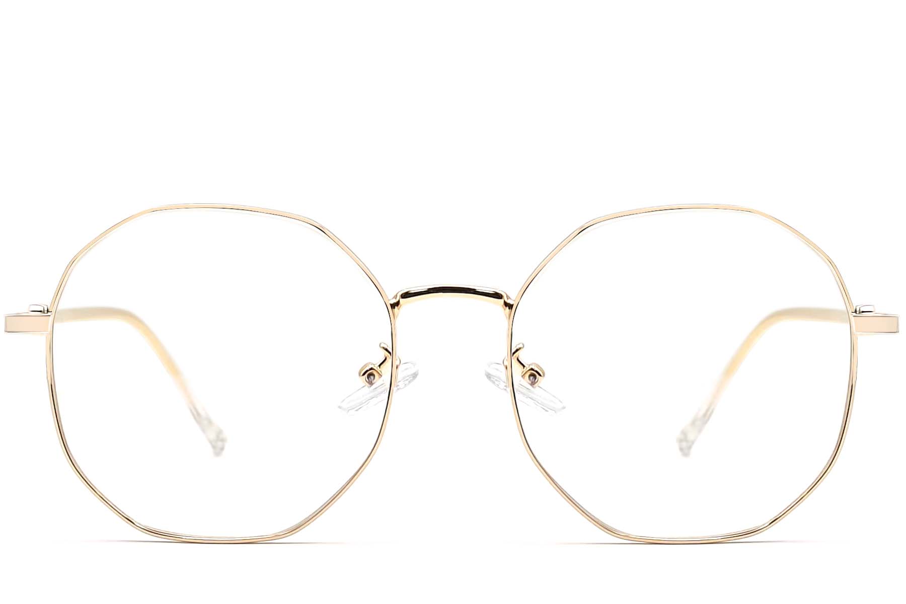 BS0406-0101_Golden_Geometric_Metal_Glasses_front