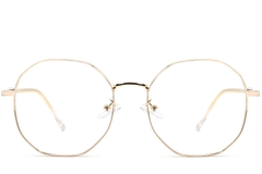 BS0406-0101_Golden_Geometric_Metal_Glasses_front