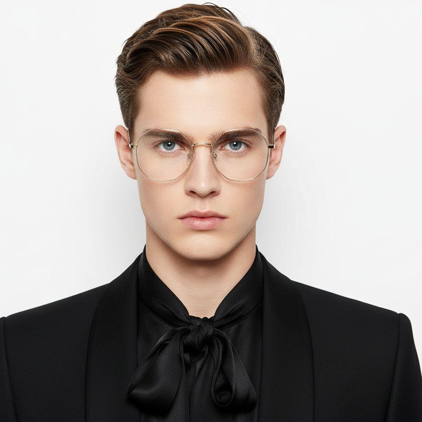 Geometric Golden Metal Glasses #BS0406-0101