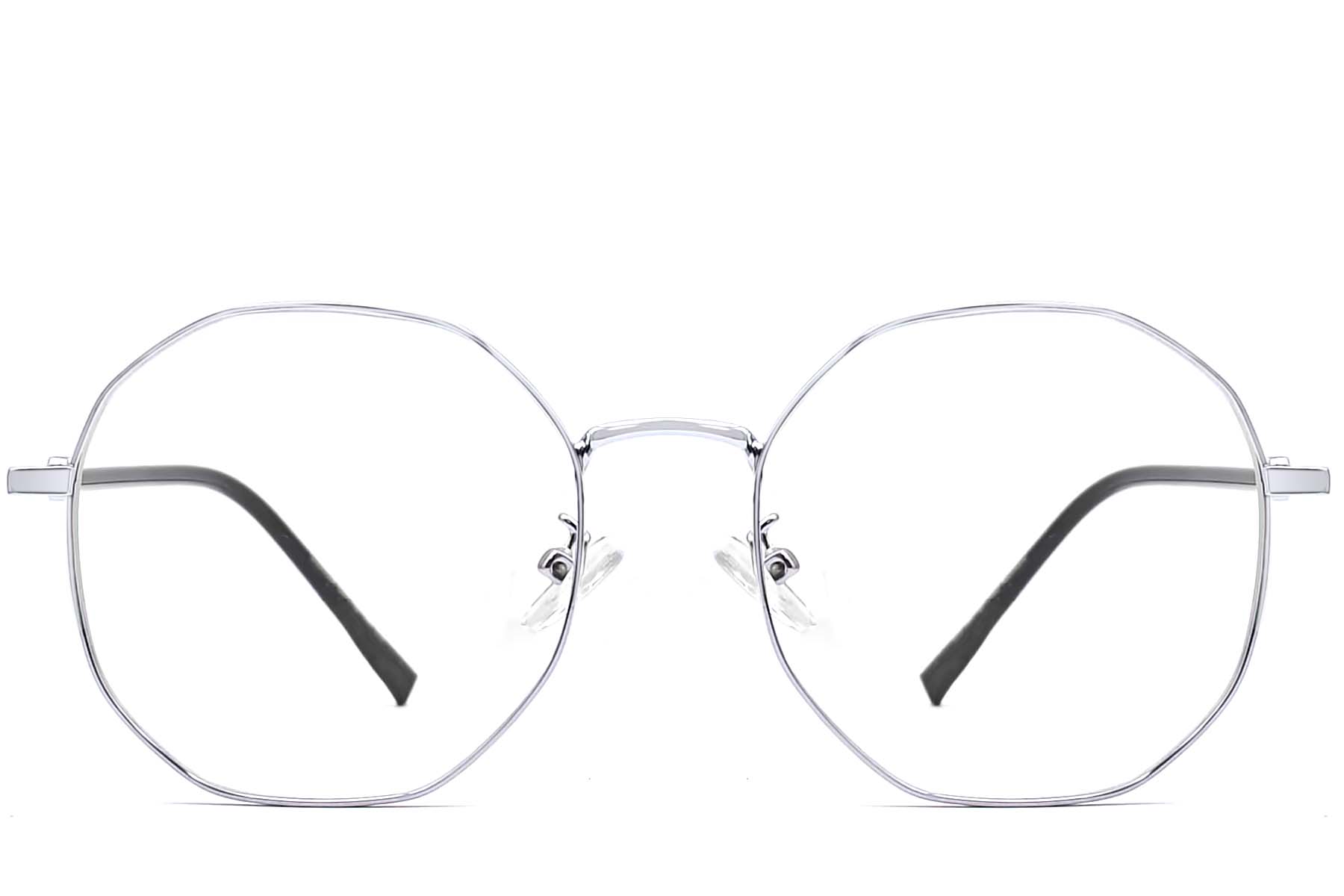 BS0406-0102_Silver_Geometric_Metal_Glasses_front
