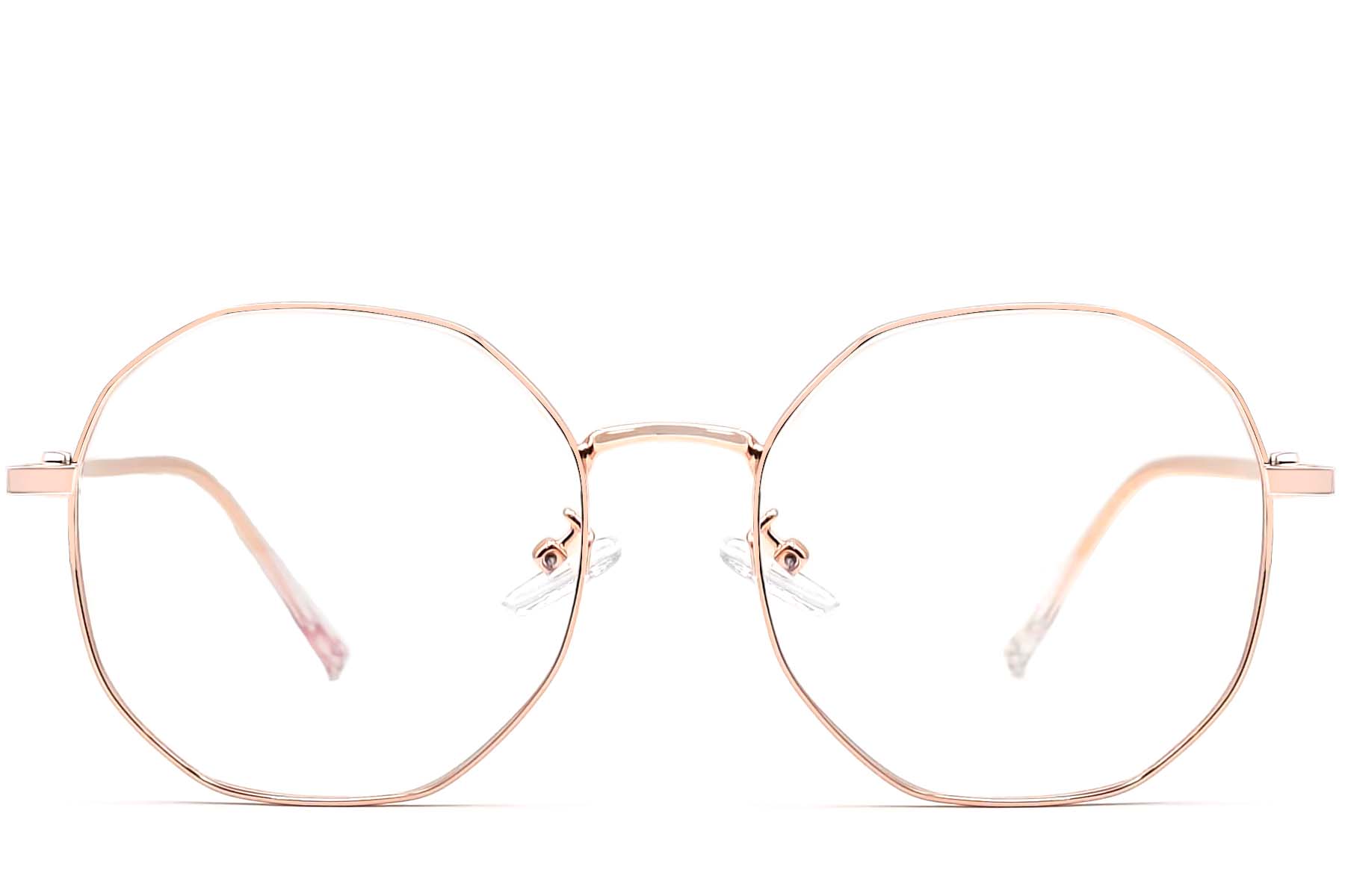 BS0406-0103_Pink_Geometric_Metal_Glasses_front