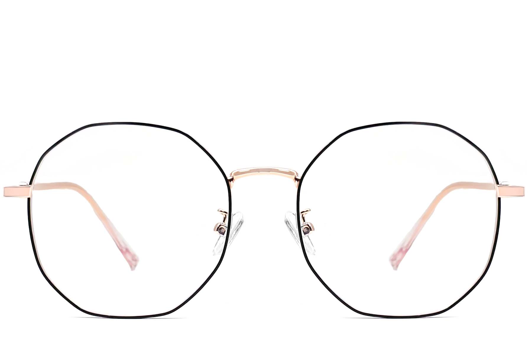 BS0406-0104_Black_Geometric_Metal_Glasses_front