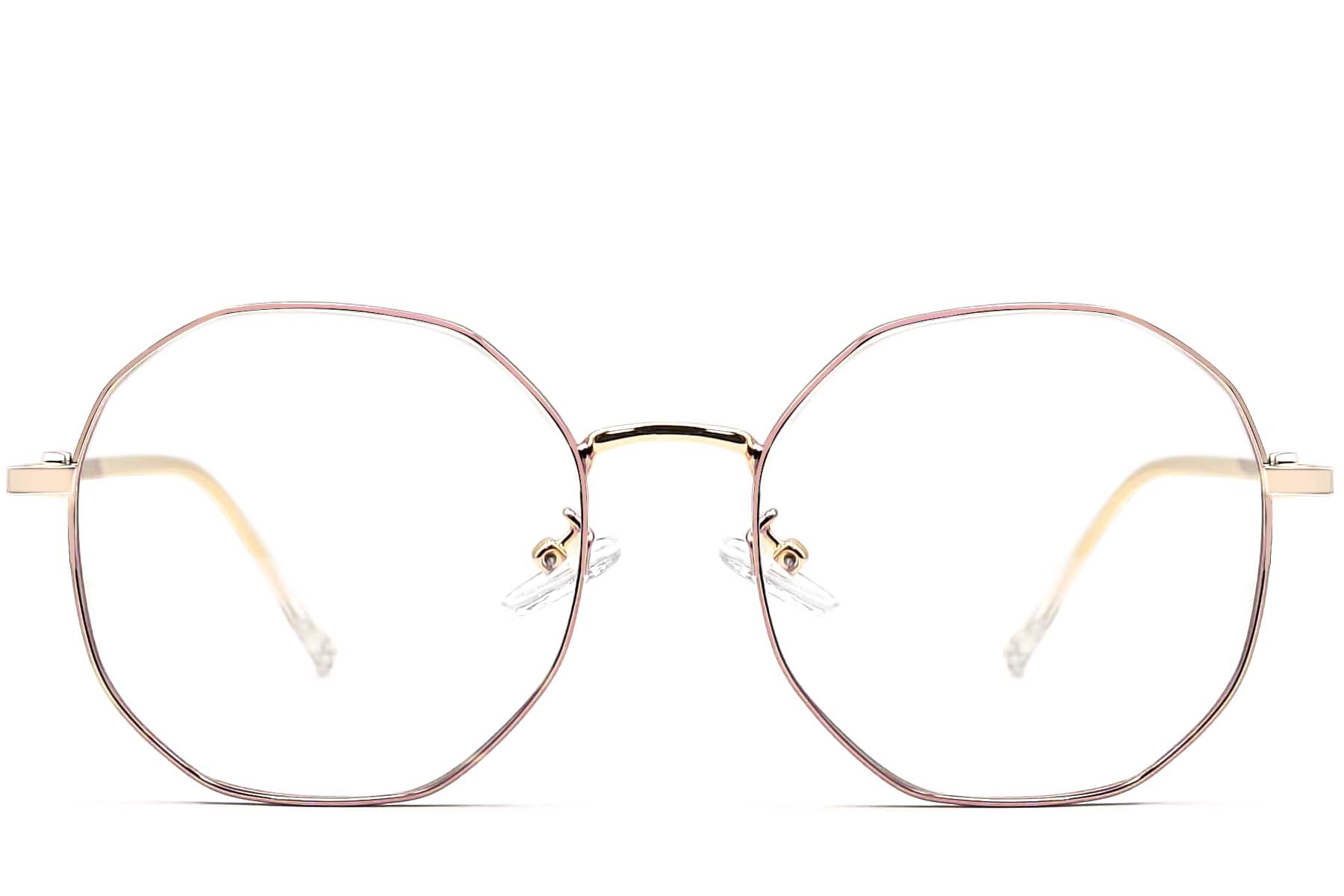 BS0406-0106_Brown_Geometric_Metal_Glasses_front