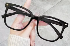 BS0406-0110_Black_Rectangular_TR90_Glasses_front