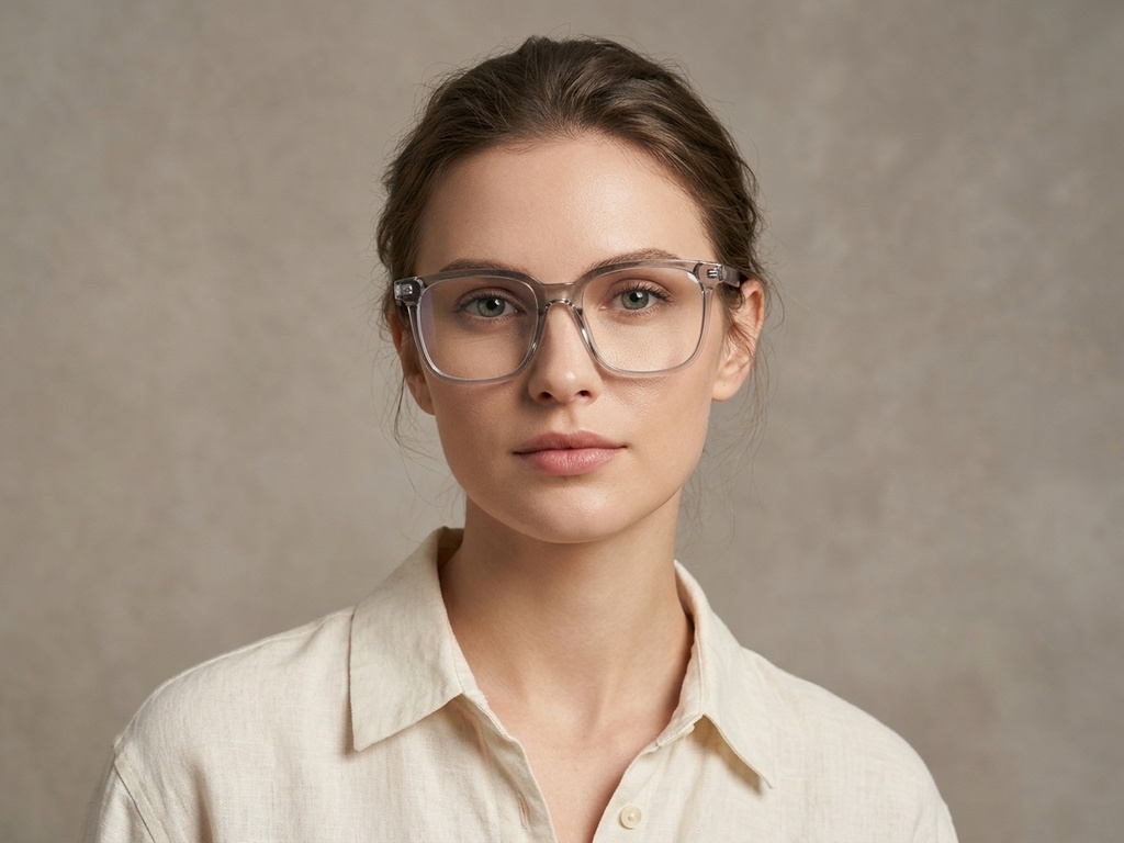 BS0406-0113_Grey_Rectangular_TR90_Glasses-tryon_female