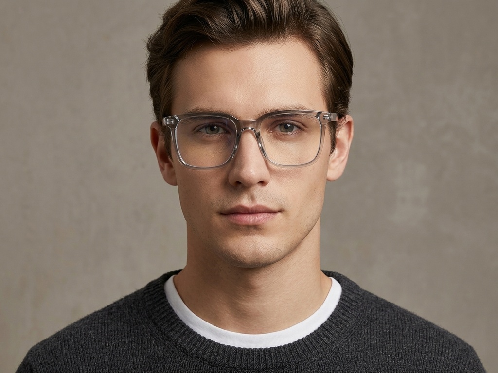 BS0406-0113_Grey_Rectangular_TR90_Glasses-tryon_male