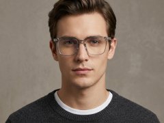 BS0406-0113_Grey_Rectangular_TR90_Glasses-tryon_male