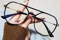 BS0406-0116_Black_Aviator_TR90_Glasses_front