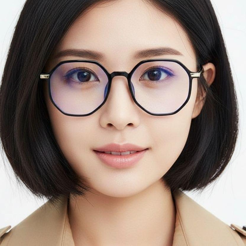 Geometric Black TR90 Glasses #BS0406-0119