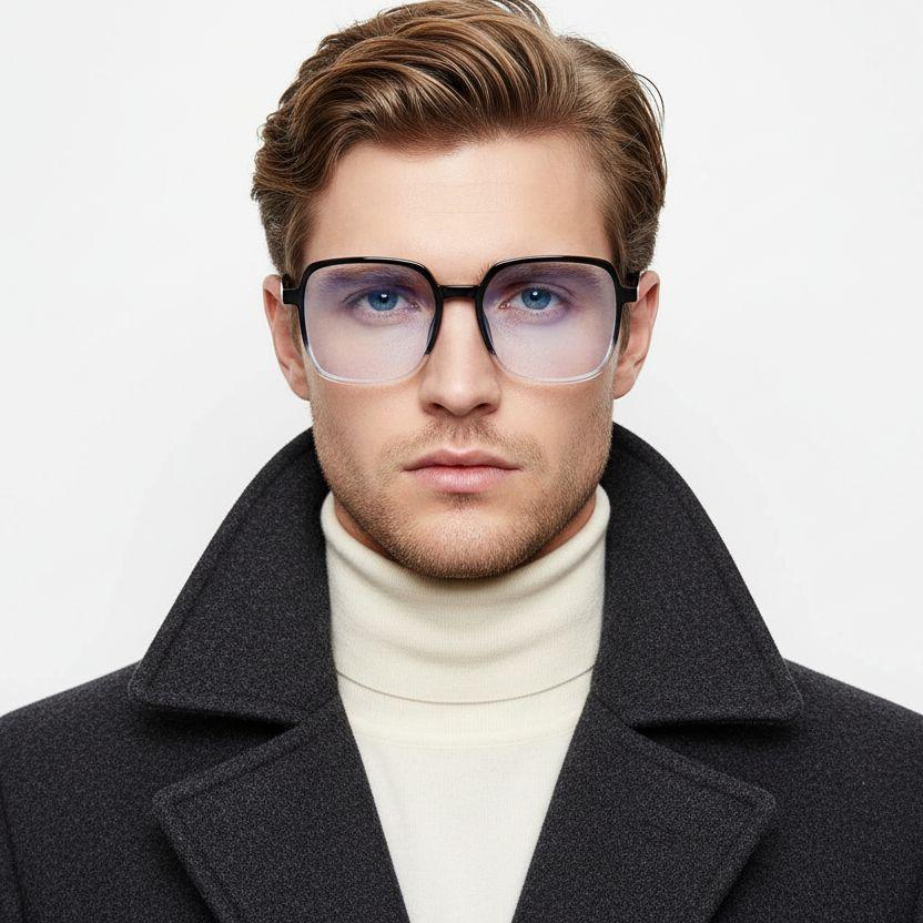 Rectangular Black TR90 Glasses #BS0406-0123