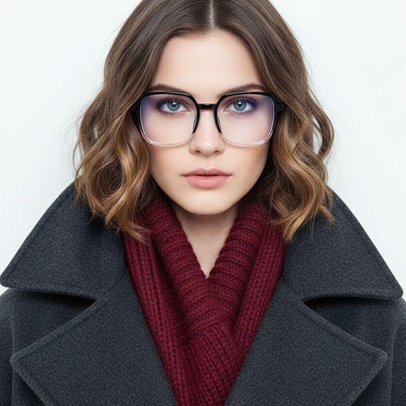 Rectangular Black TR90 Glasses #BS0406-0123