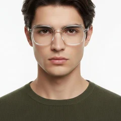 BS0406-0124_Transparent_Rectangular_TR90_Glasses_model