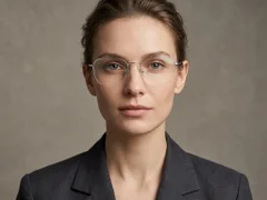 BS0406-0131_Silver_Semi-rimless_Metal_Glasses-tryon_female