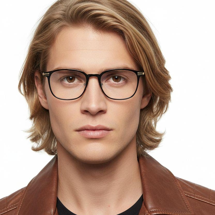 Rectangular Golden TR90 Glasses #BS0406-0140