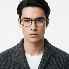 BS0406-0141_Silver_Rectangular_TR90_Glasses_model