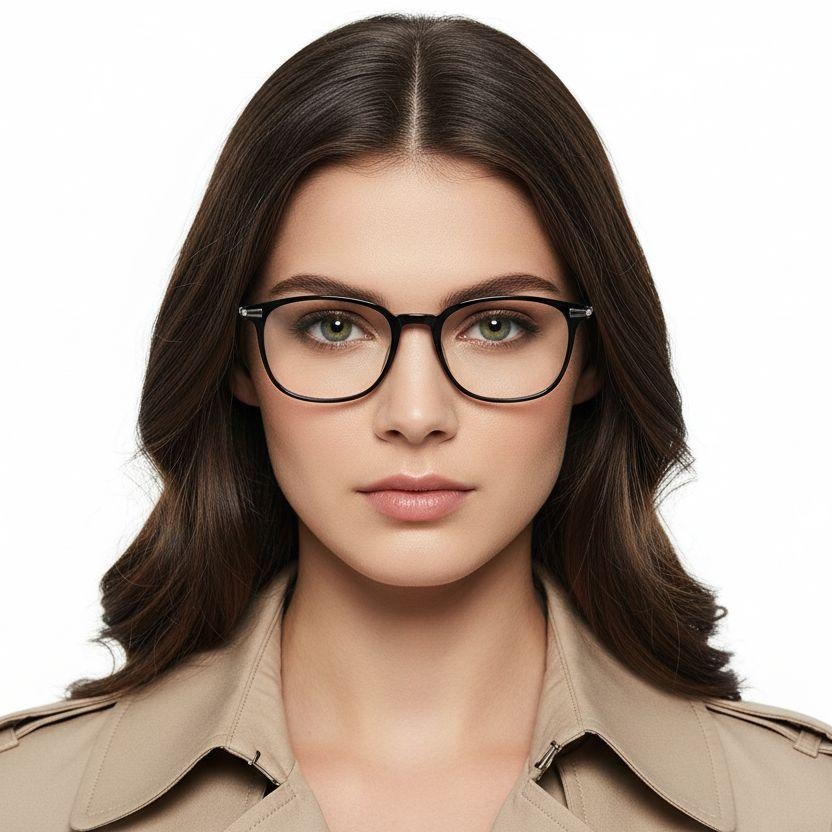 Gafas rectangulares TR90 plateadas #BS0406-0141