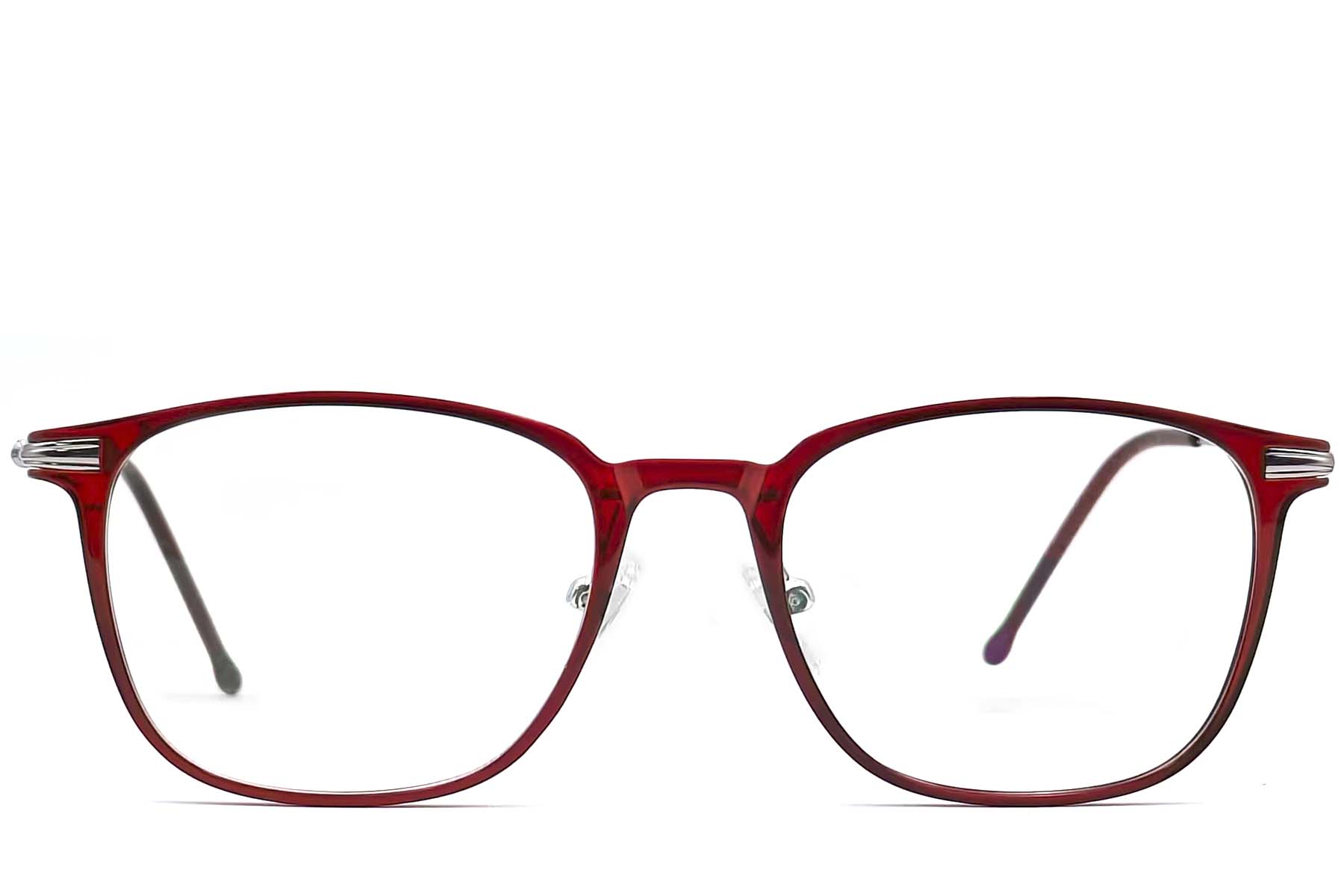 BS0406-0142_Red_Rectangular_TR90_Glasses_front