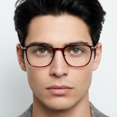 Rectangular Red TR90 Glasses #BS0406-0142