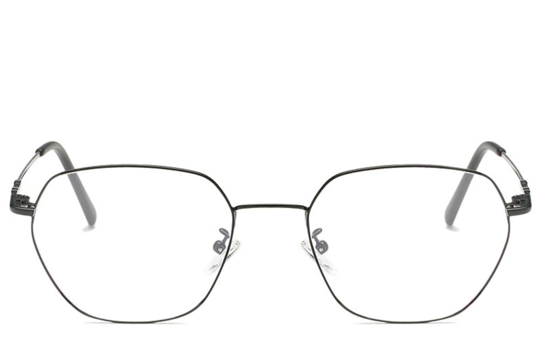 BS0406-0144_Black_Geometric_Metal_Glasses_front