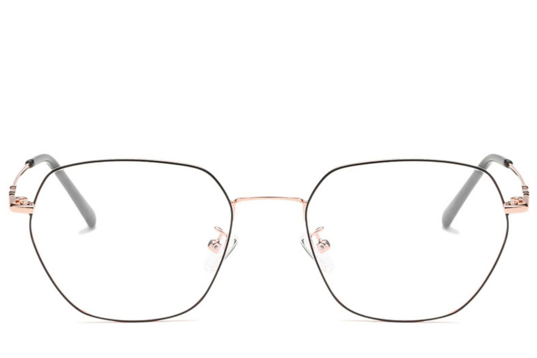 BS0406-0146_Golden_Geometric_Metal_Glasses_front