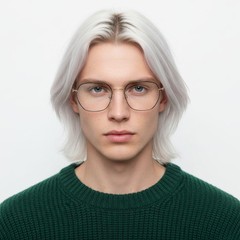 Lunettes géométriques en métal doré #BS0406-0146
