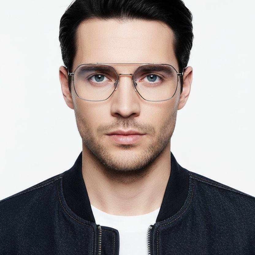 Aviator Silver Metal Glasses #BS0406-0150